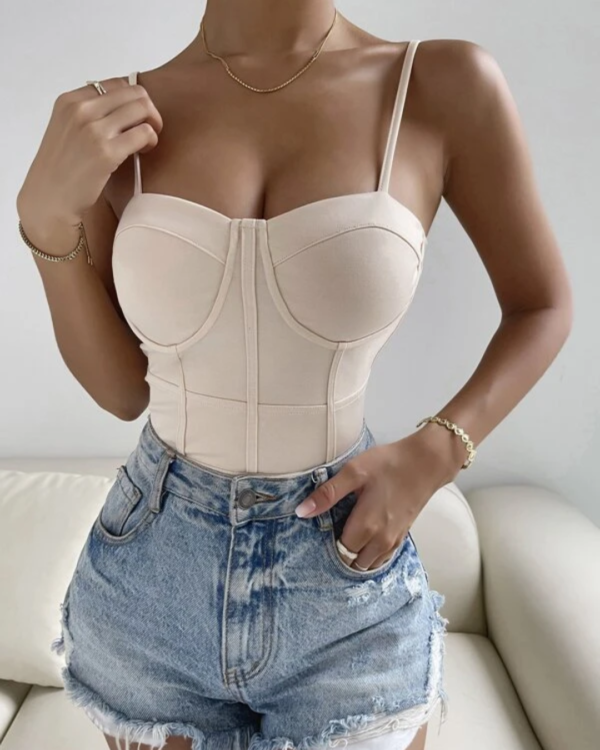 Trinidad and Tobago Clothing Store, Bodysuits, Tops, Boutique, Simple Clothes, Closet Staples, White Cami High Waisted Bodysuit